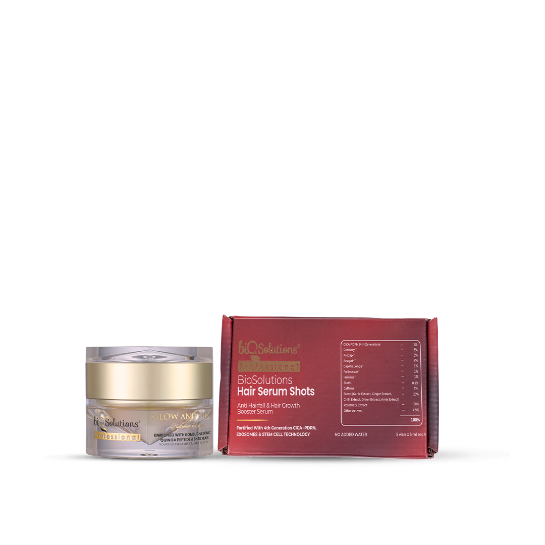 GLOW FUSION DUO - Glow & Shine hydration Cream + Anti-Hairfall and Hair Growth Booster Serum Shots (5 VIALS)