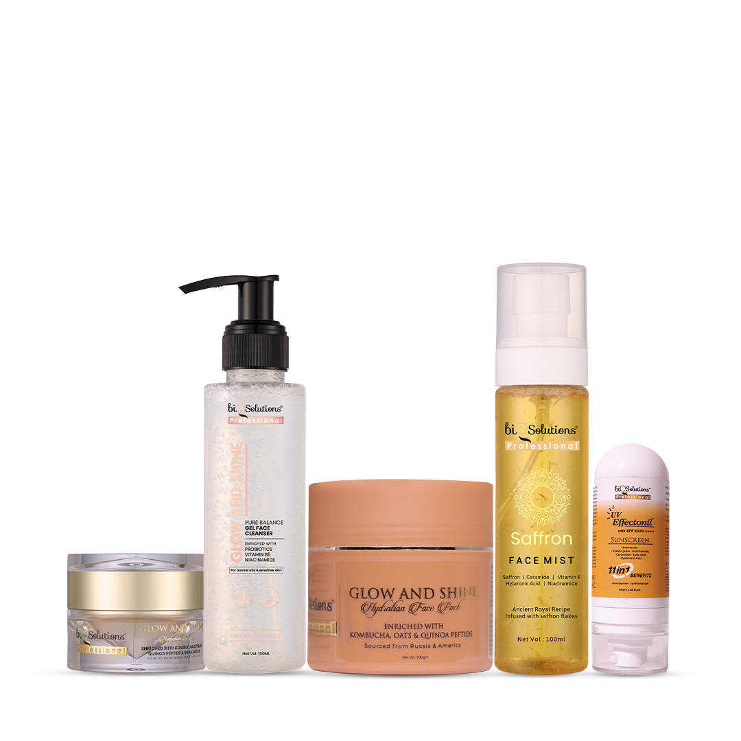 COMPLETE GLOW CARE KIT – ( PURE BALANCE FACEWASH + SAFFRON MIST + HYDRATION FACE PACK + GLOW AND SHINE HYDRATION CREAM + UV EFFECTONIL SUNSCREEN)
