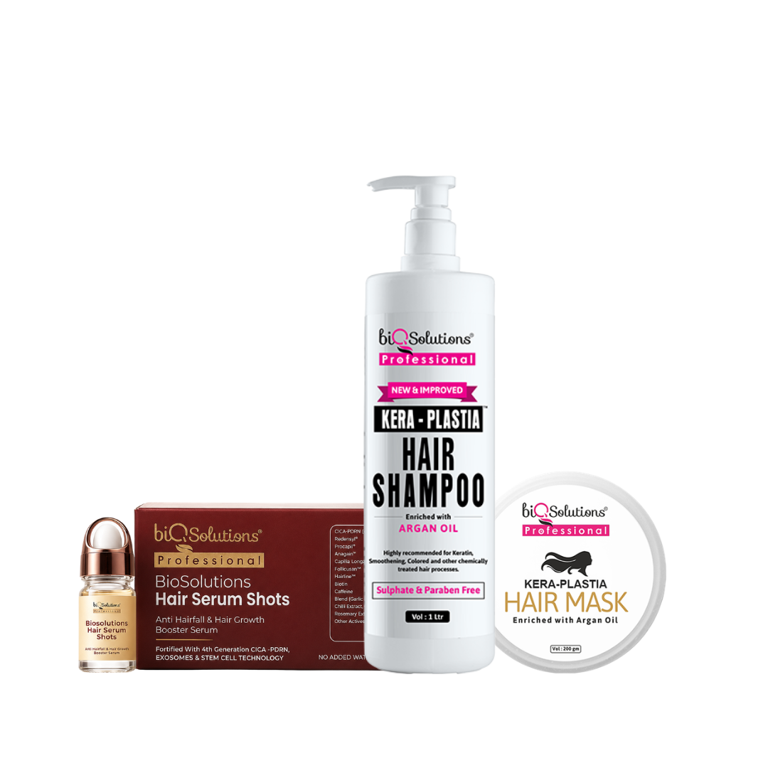 Kera Plastia Shampoo 1 L+ Kera Plastia Hair Mask(200 GMS) + SERUM SHOTS (10 VIALS)
