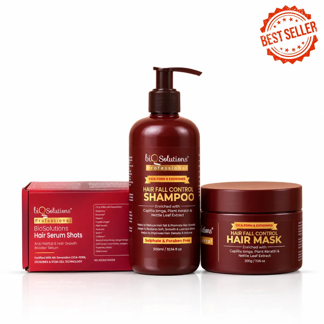 21 DAYS HAIRFALL CONTROL KIT - HAIRFALL CONTROL SHAMPOO AND MASK +  HAIR SERUM SHOTS (5 VIALS)