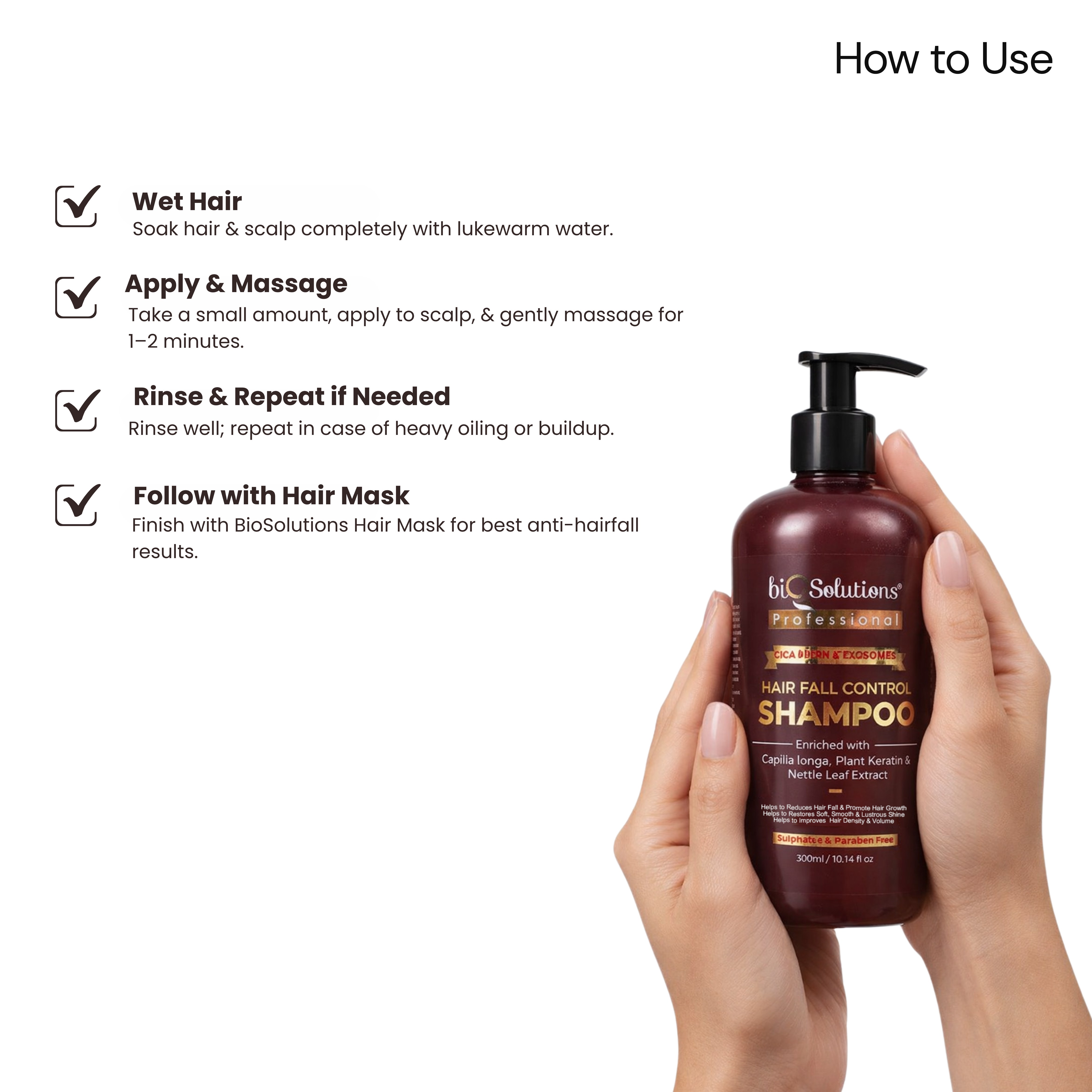 CICA PDRN & Exosomes Hairfall Control Shampoo (300 ml) x 2