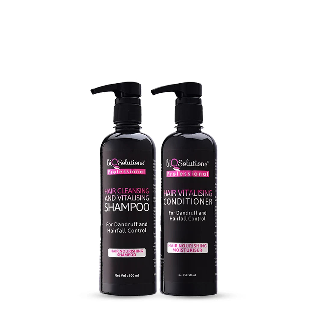 STRENGTH & SHINE DUO – HAIR CLEANSING AND VITALISING SHAMPOO (500ML) + HAIR VITALISING CONDITIONER (500ML)