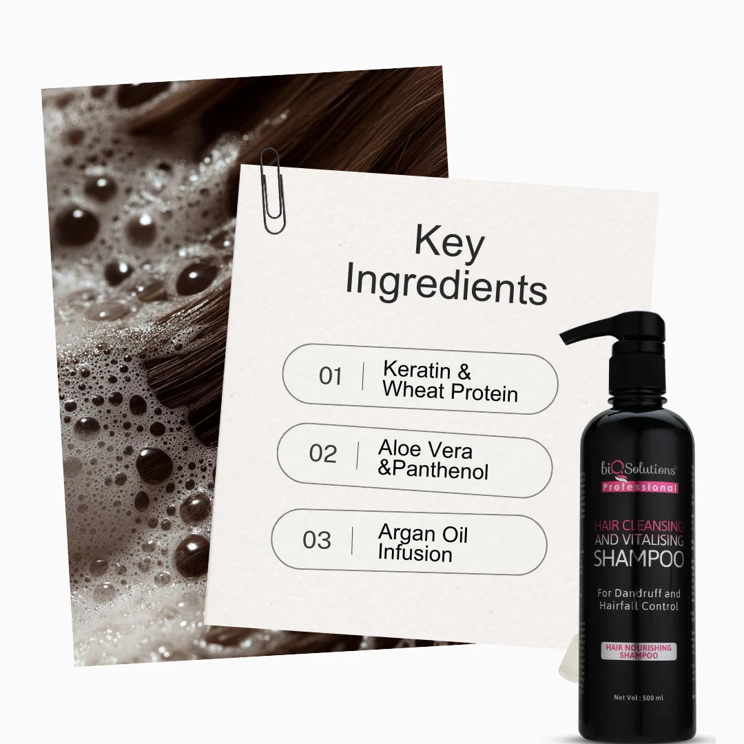 STRENGTH & SHINE DUO – HAIR CLEANSING AND VITALISING SHAMPOO (500ML) + HAIR VITALISING CONDITIONER (500ML)