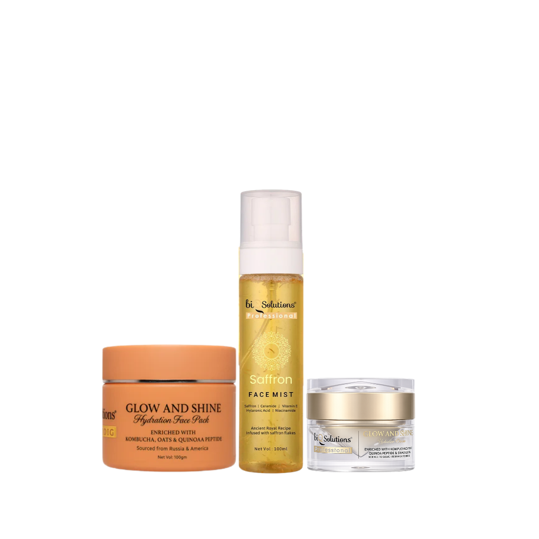 Glow & Shine Hydration Cream + Pack + Saffron Glow Mist