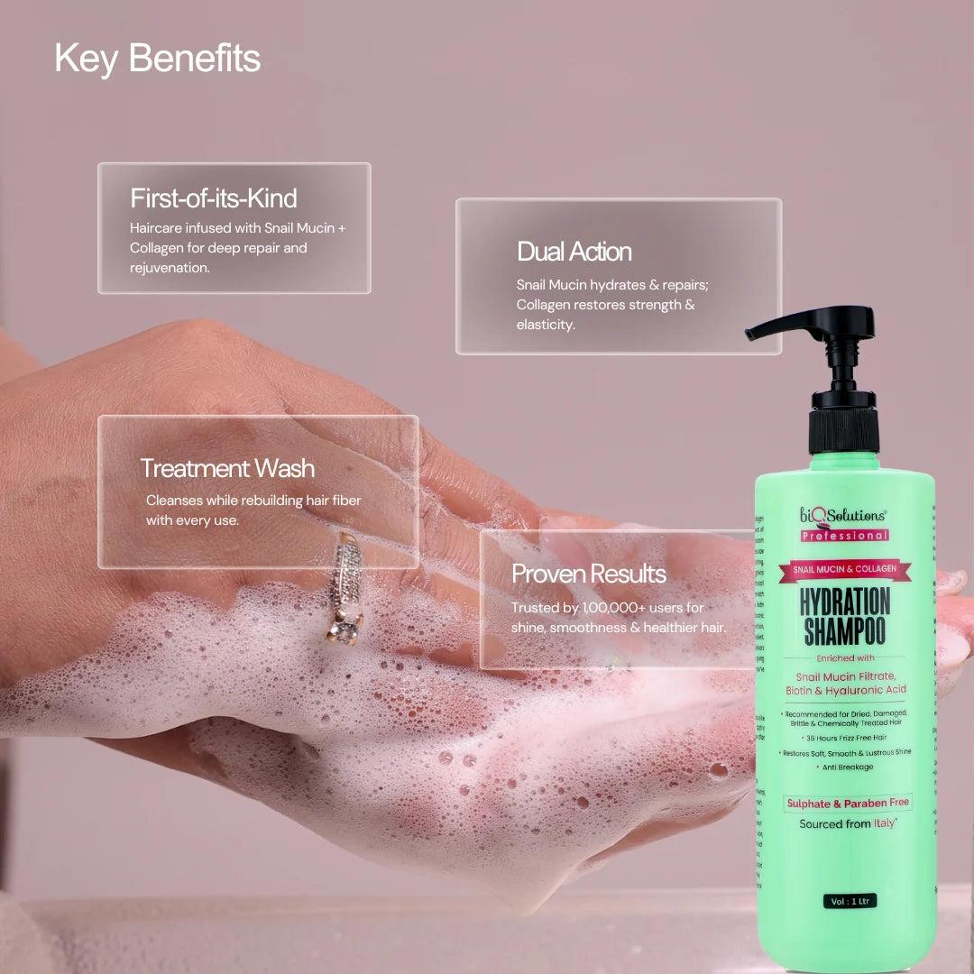 Snail Mucin Shampoo 1l & Snail Mucin Hair Mask 200 gms Bundle