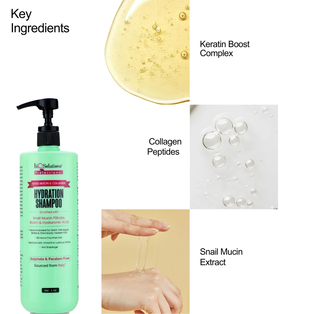 Snail Mucin Shampoo 1l & Snail Mucin Hair Mask 200 gms Bundle