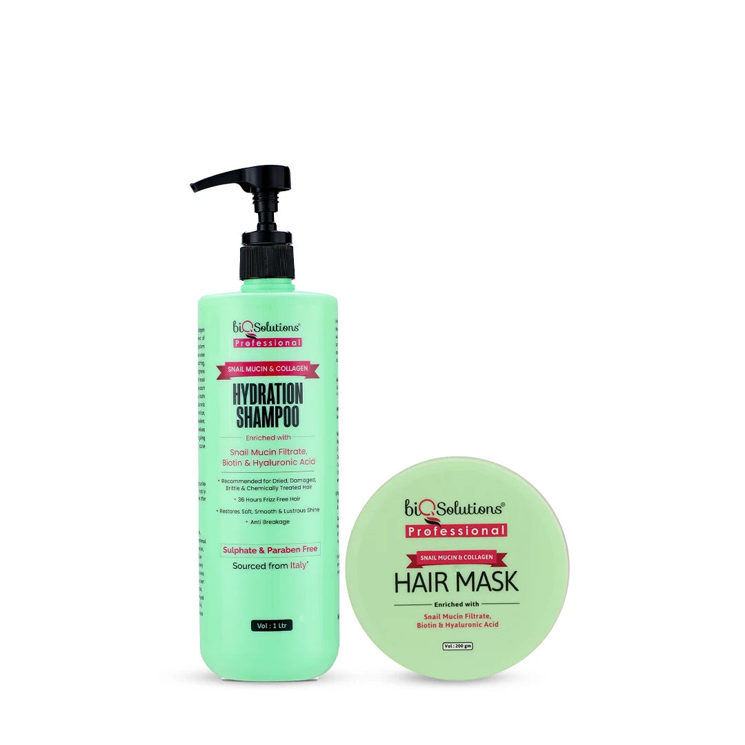 Snail Mucin Shampoo 1l & Snail Mucin Hair Mask 200 gms Bundle