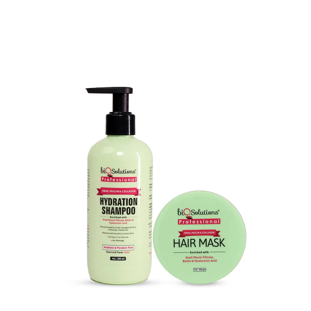 Collagen Care Duo - Snail Mucin and Collagen Shampoo (300ml) & Snail Mucin and Collagen Hair Mask (200 gms)