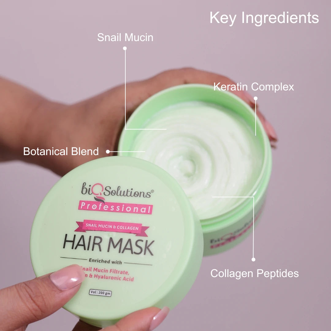 Collagen Care Duo - Snail Mucin and Collagen Shampoo (300ml) & Snail Mucin and Collagen Hair Mask (200 gms)