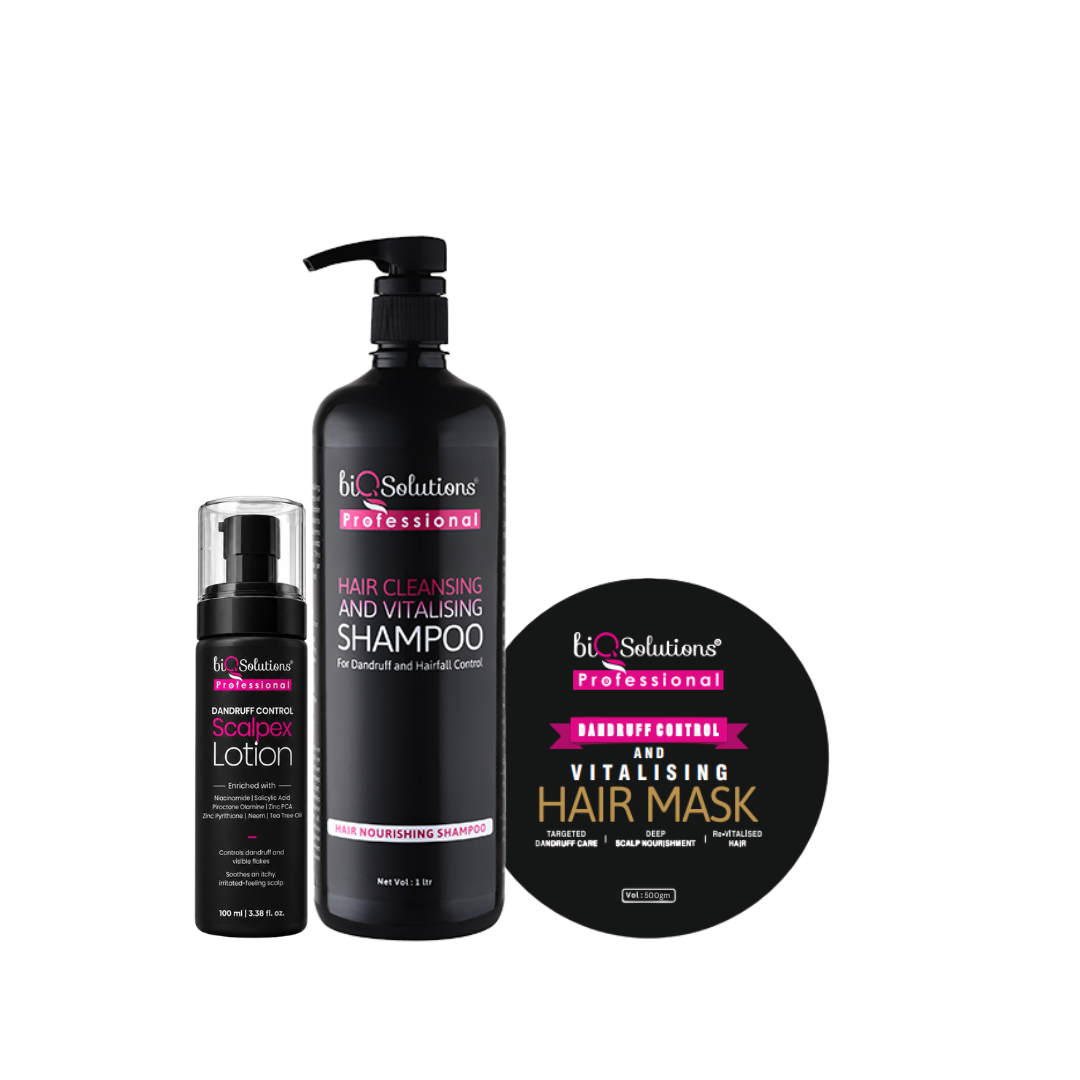 Hair Cleansing & Vitalising Shampoo 1 Litre, Scalpex Anti-Dandruff Scalp Lotion and Dandruff Control & Vitalising Hair Mask 500 GMs