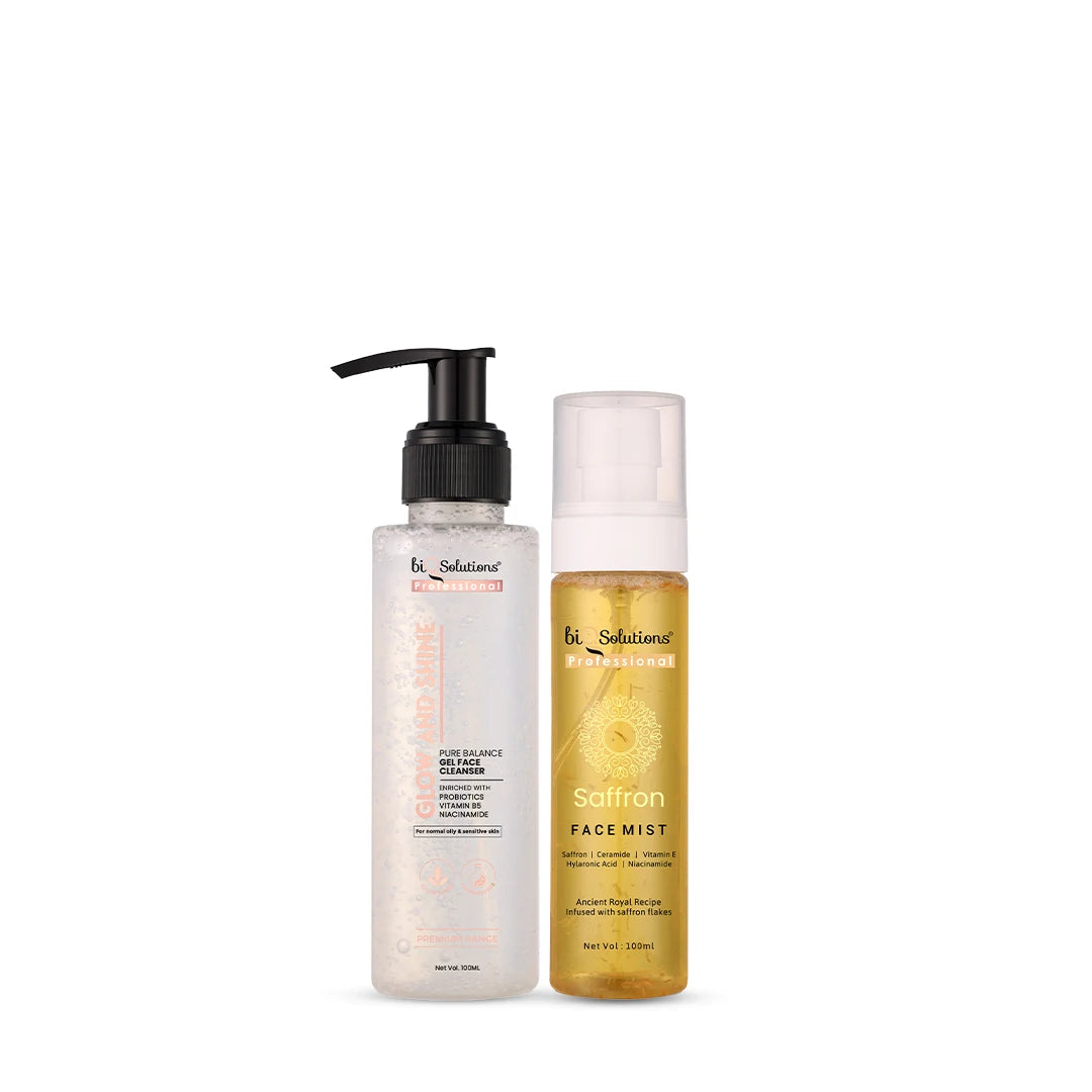 Glow And Shine Pure Balance Gel Face Cleanser + Saffron Glow Face Mist