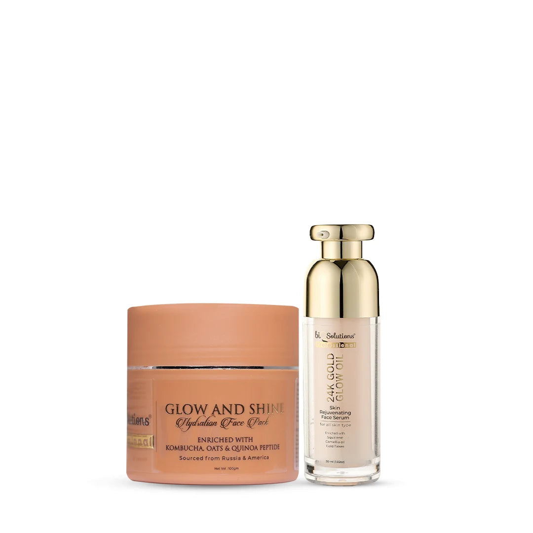 24K Radiance Pair – Glow And Shine Hydration Pack + 24k Gold Glow Oil