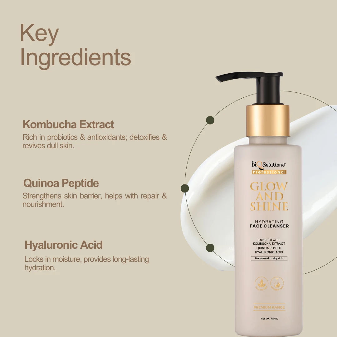 GLOW CLEANSE DUO - Glow and Shine hydration Facewash + Anti Hairfall and hair growth serum shots ( 5 VIALS)