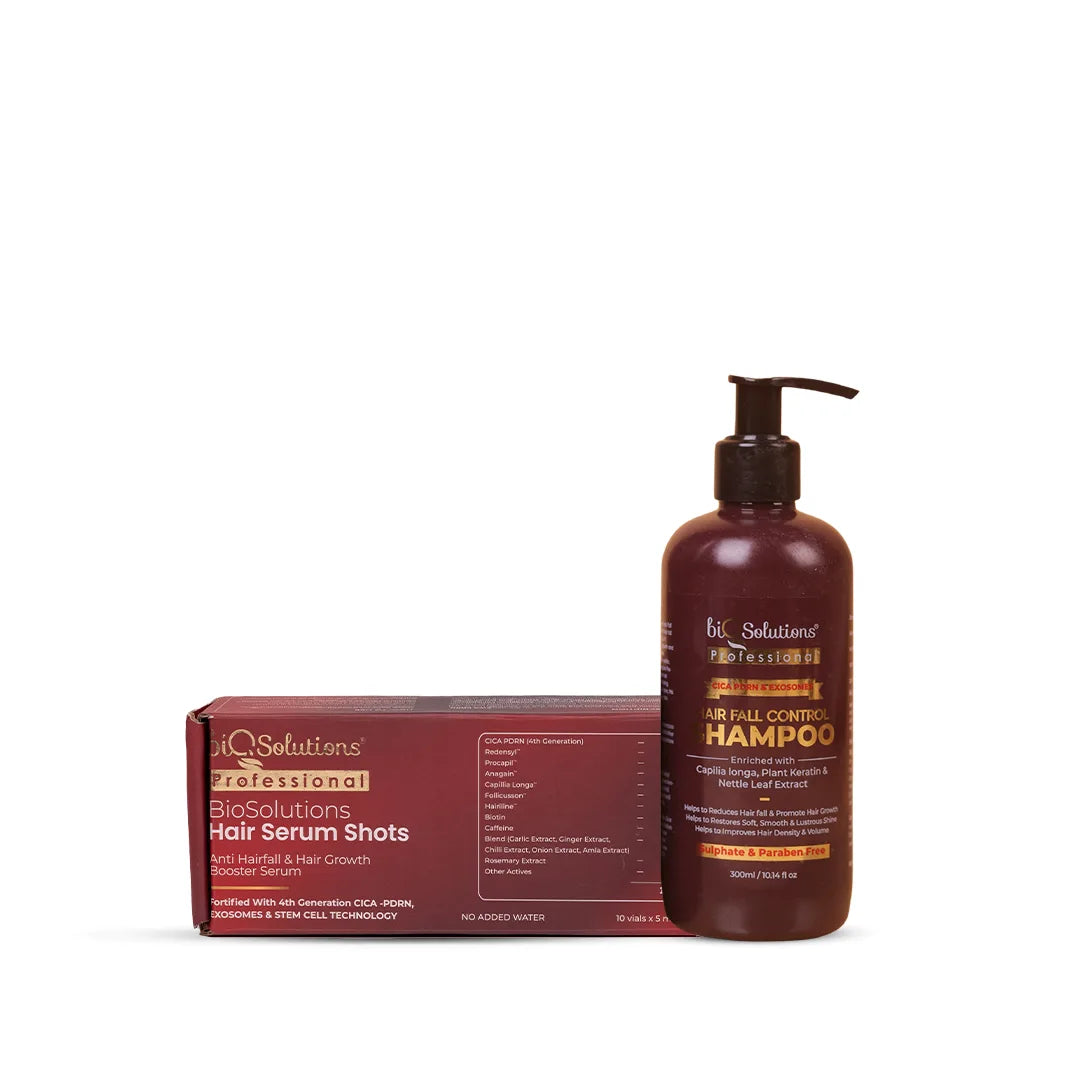 CICA PDRN AND EXOSOMES HAIRFALL CONTROL SHAMPOO  + ANTI HAIRFALL AND HAIR GROWTH BOOSTER SERUM SHOTS (10 VIALS)