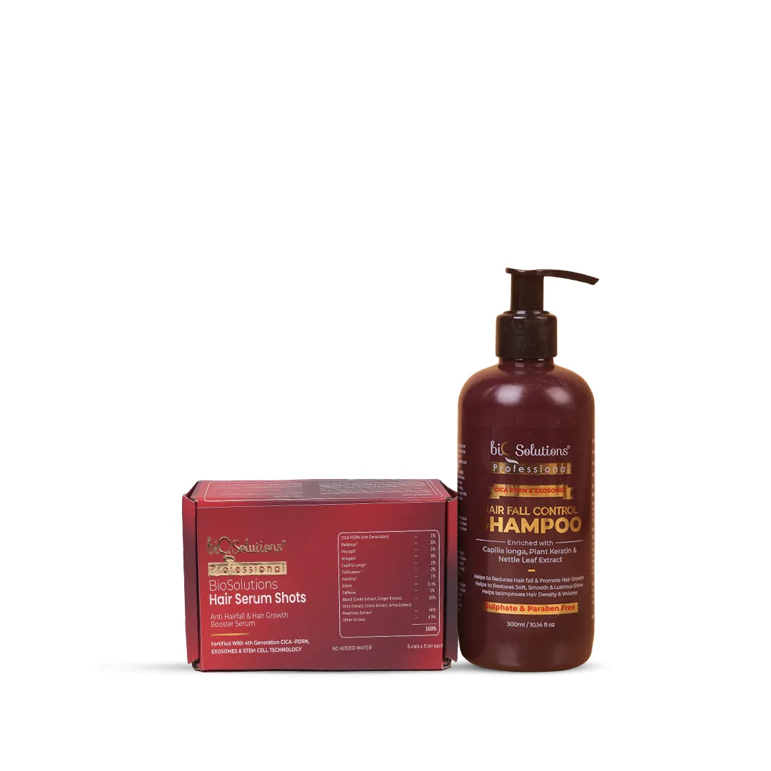 CICA PDRN AND EXOSOMES HAIRFALL CONTROL SHAMPOO  + ANTI HAIRFALL AND HAIR GROWTH BOOSTER SERUM SHOTS (5 VIALS)
