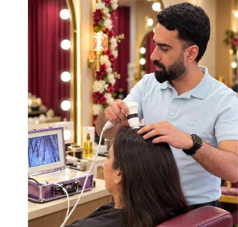 Portrait for scalp analysis promotion