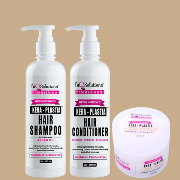 Kera-Plastia Shampoo 500 ml, Conditioner 500 ml  & Hair Mask 200 gms