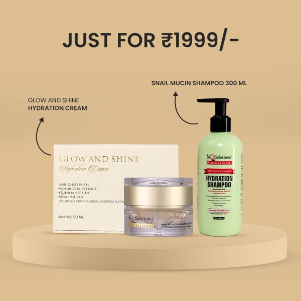 BUY SNAIL MUCIN SHAMPOO 300 ML + GLOW AND SHINE HYDRATION CREAM