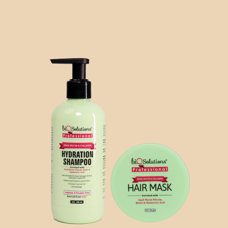 BUY SNAIL MUCIN AND COLLAGEN SHAMPOO (300ML) + HAIR MASK (200G)