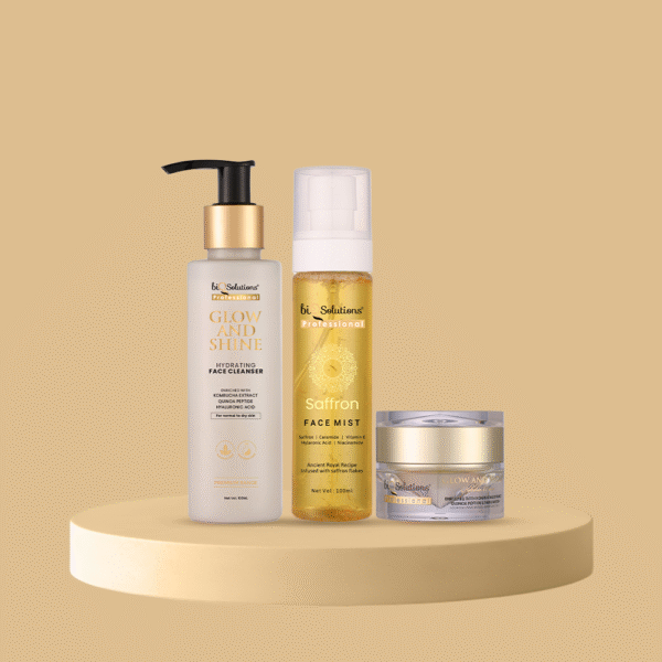 TRIPLE TREAT SKINCARE - HYDRATION FACE WASH + SAFFRON GLOW MIST + GLOW AND SHINE HYDRATION CREAM